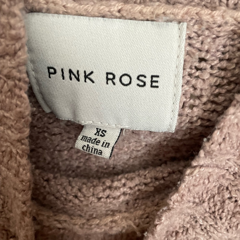 Pink Rose Light Pink Turtleneck Sweater - Picture 3 of 4